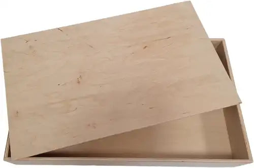 Houten speelbak met deksel (50x30x7 cm)