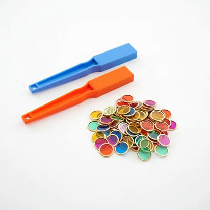 Shaw 2 magnetische staven met 100 magnetische chips (kleur assorti)